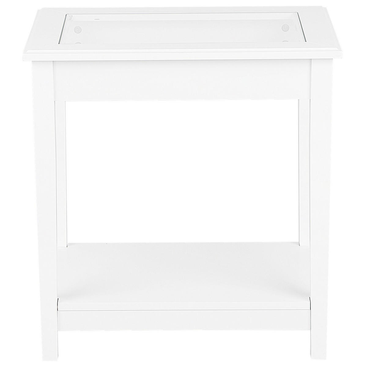 BEISTELLTISCH weiß Glas rechteckig 40/57 cm Attu - Weiß, Holzwerkstoff (40/57/60cm) - Beliani