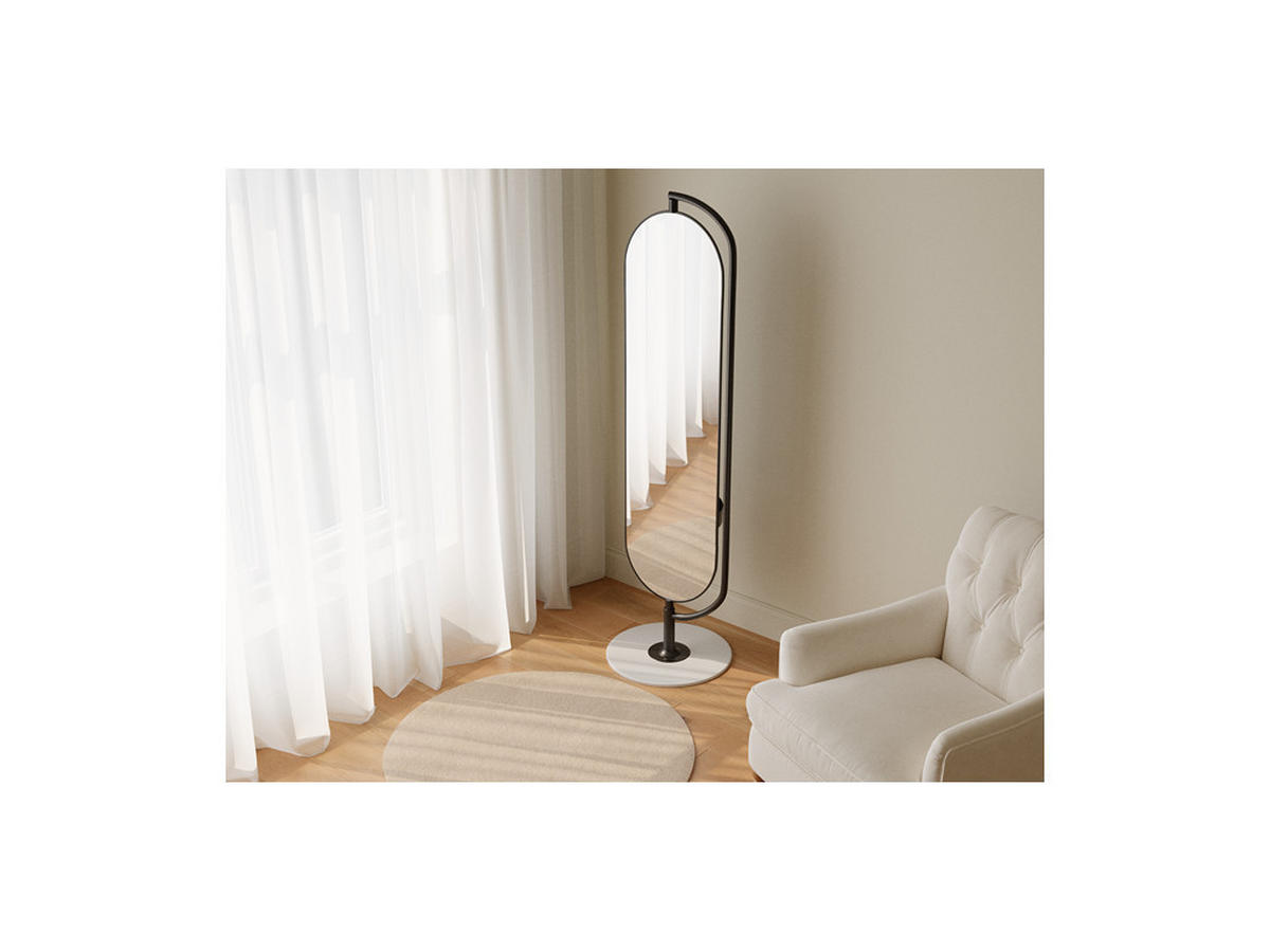 STANDSPIEGEL mit Füßen - 44 cm x 40 cm - metall - schwarz Tomono - Schwarz, Metall (44/169/40cm) - Vente-Unique