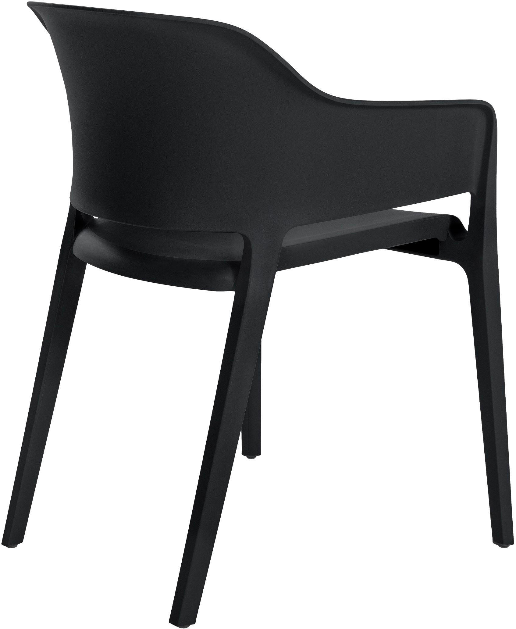 GARTENSTUHL 4er Set Kunststoff schwarz - Schwarz, Kunststoff (56/78/53cm) - CLP
