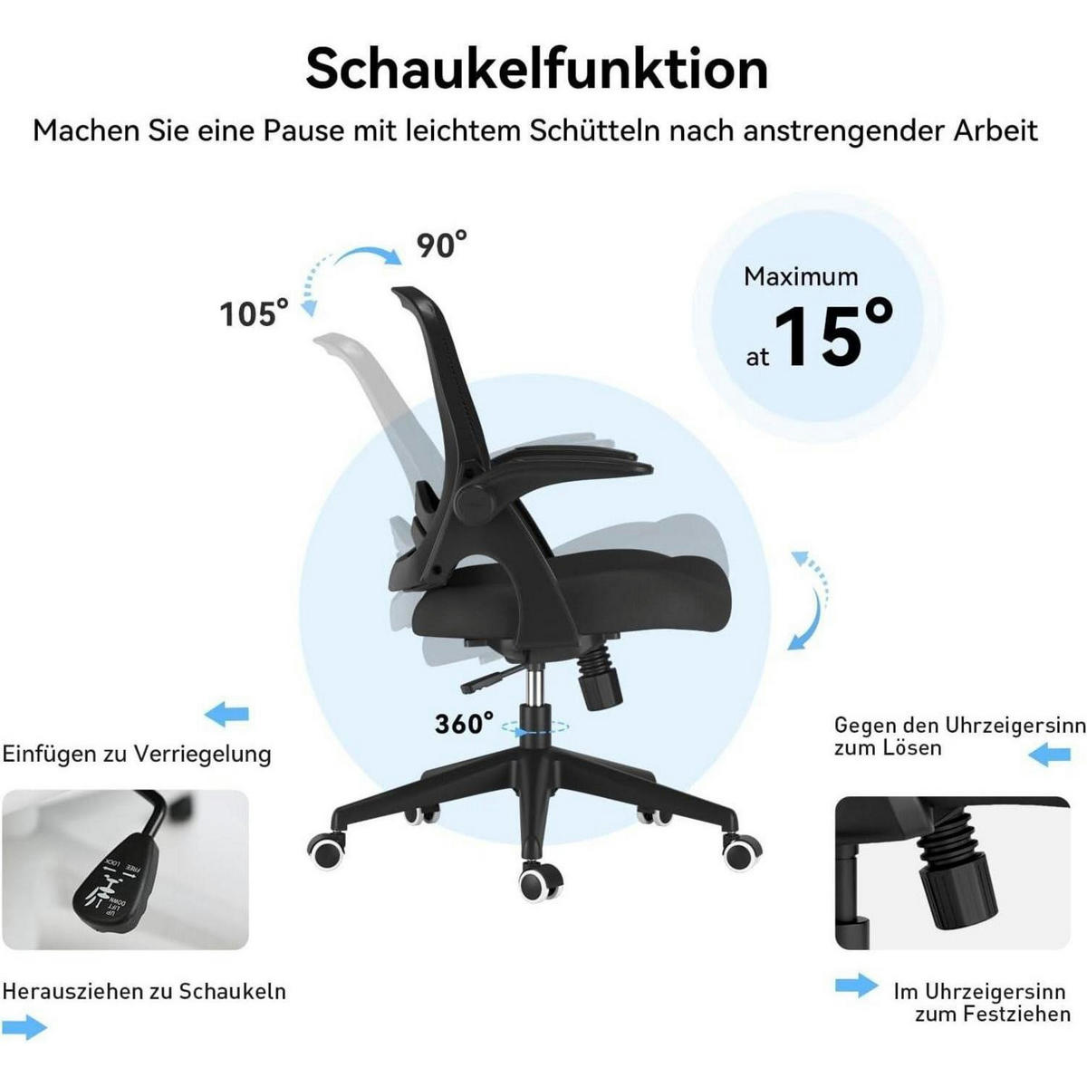 BÜROSTUHL J1 Mesh Schwarz - Schwarz, Kunststoff (60/100/60cm)