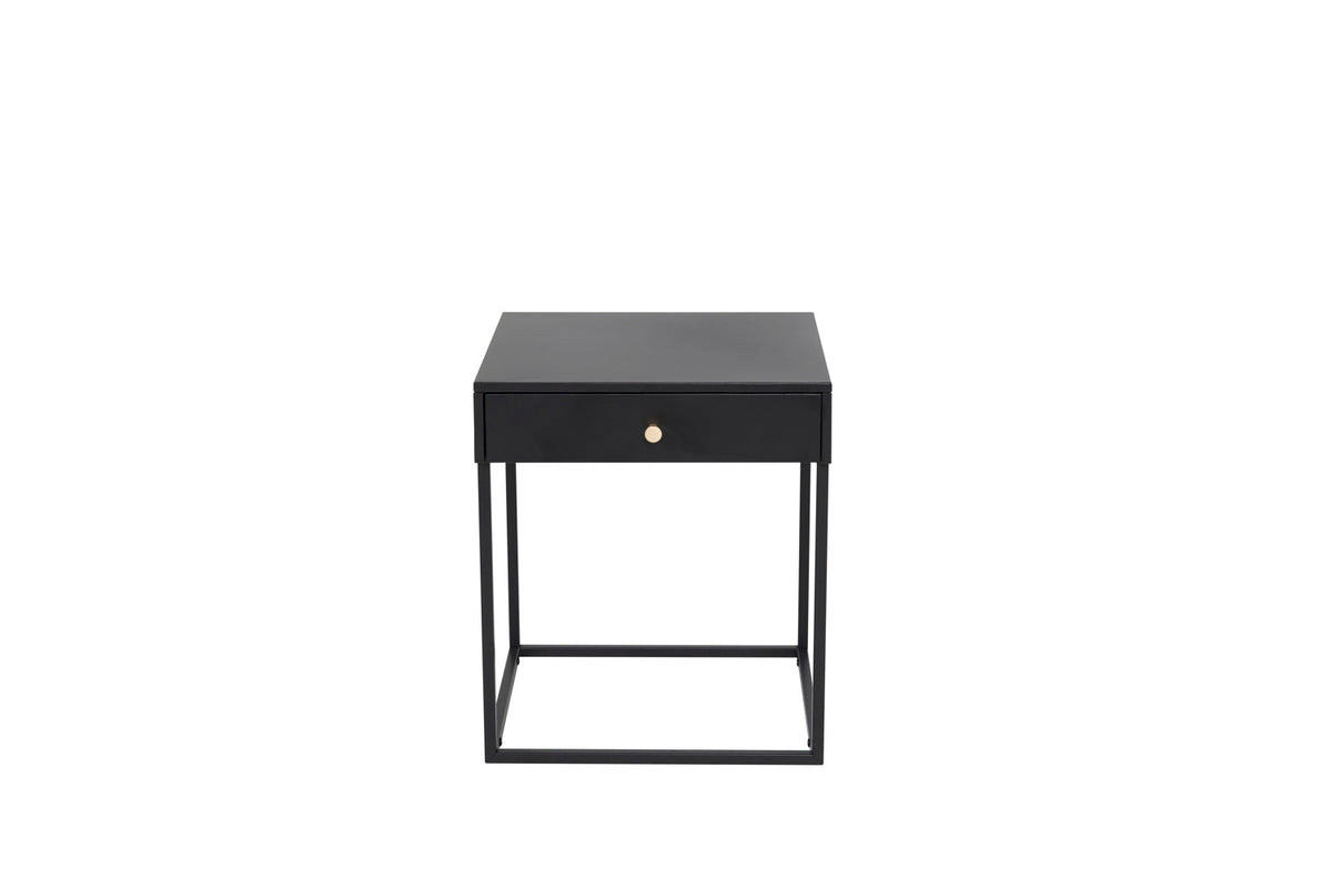 NACHTTISCH Baku M - Edelstahlfarben/Messingfarben, Metall (41/43/41cm) - kommodly