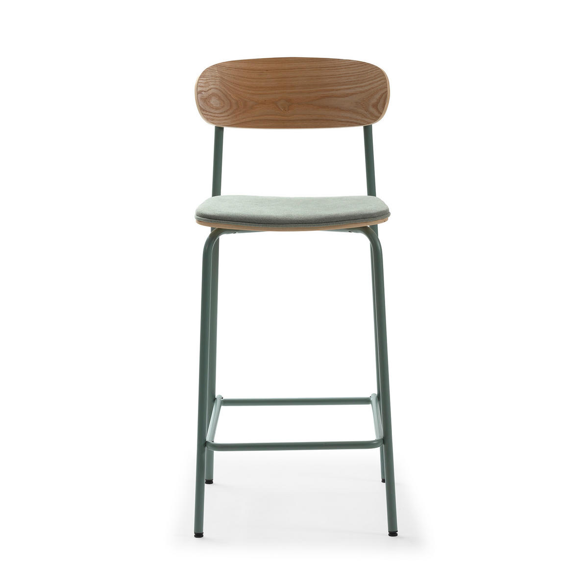 BARHOCKER (Set aus 2) aus Stoff mit schwarzen Metallbeinen - adriana 42/48/66 cm - Grün, Textil (48/66/42cm) - Drawer