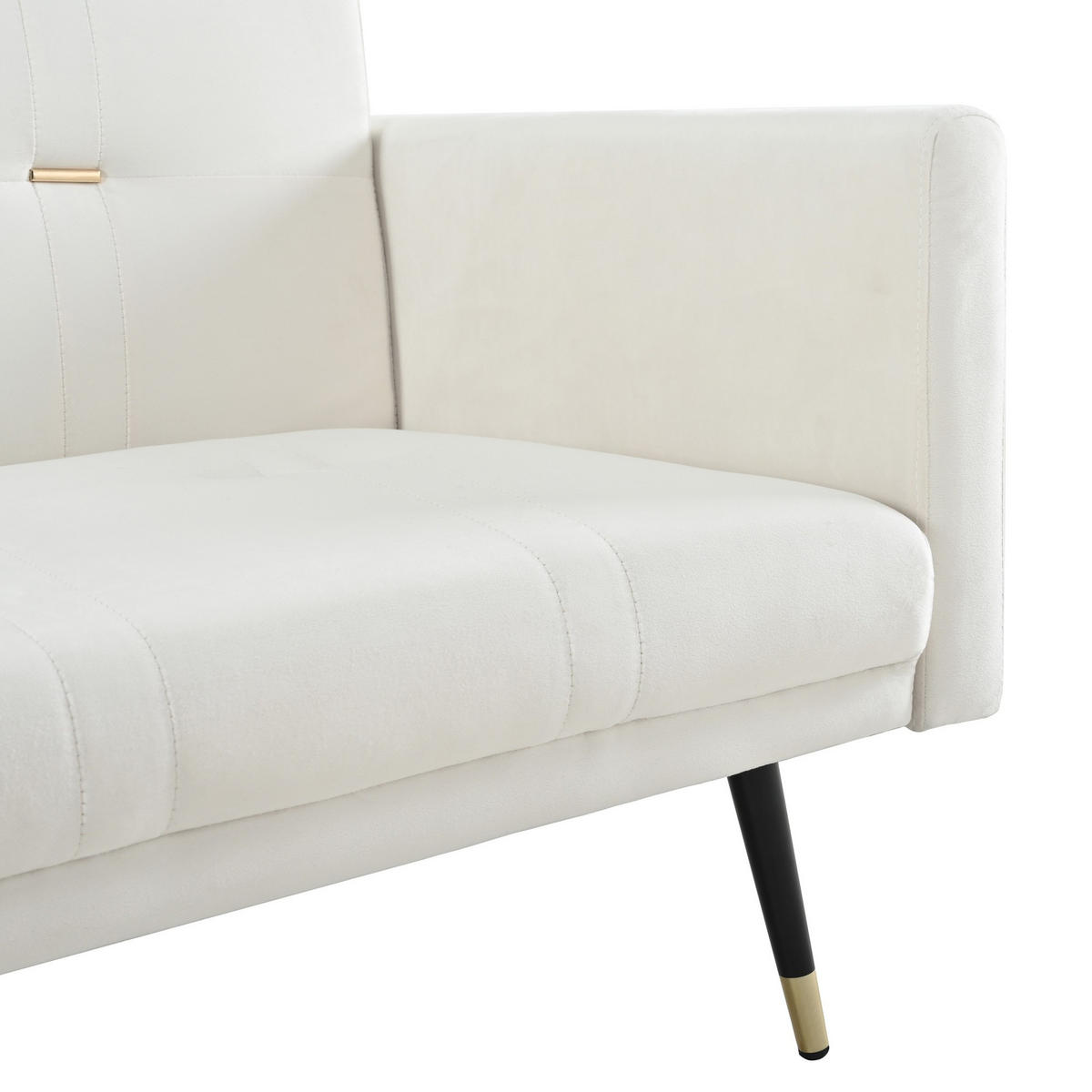 SCHLAFSOFA Zweisitzer mit Schlaffunktion,Klappsofa,Samt,Beige - Beige, Textil (164/70/51cm) - LVHOM