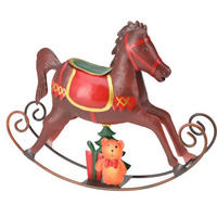 SCHAUKELPFERD Metall Weihnachtsfigur 34 cm - Braun, Metall (7/34/32cm) - Home Styling Collection