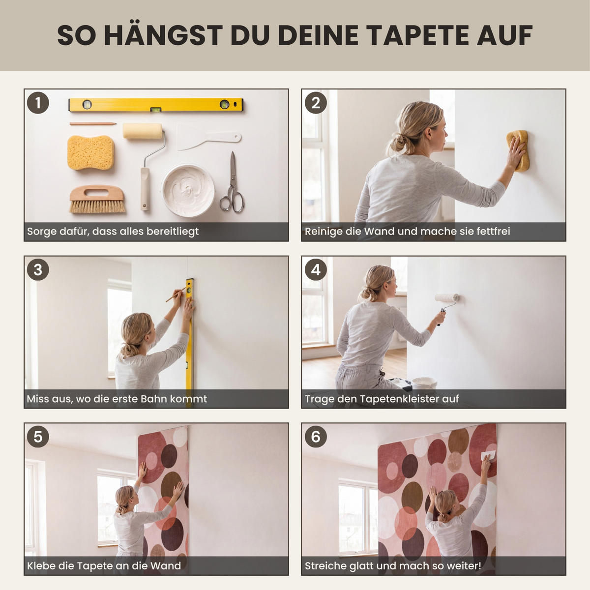 TAPETE - Kreise - Modern - Farbenfroh - 300x200 cm - Multicolor, Papier (300/200cm) - OnlyWow