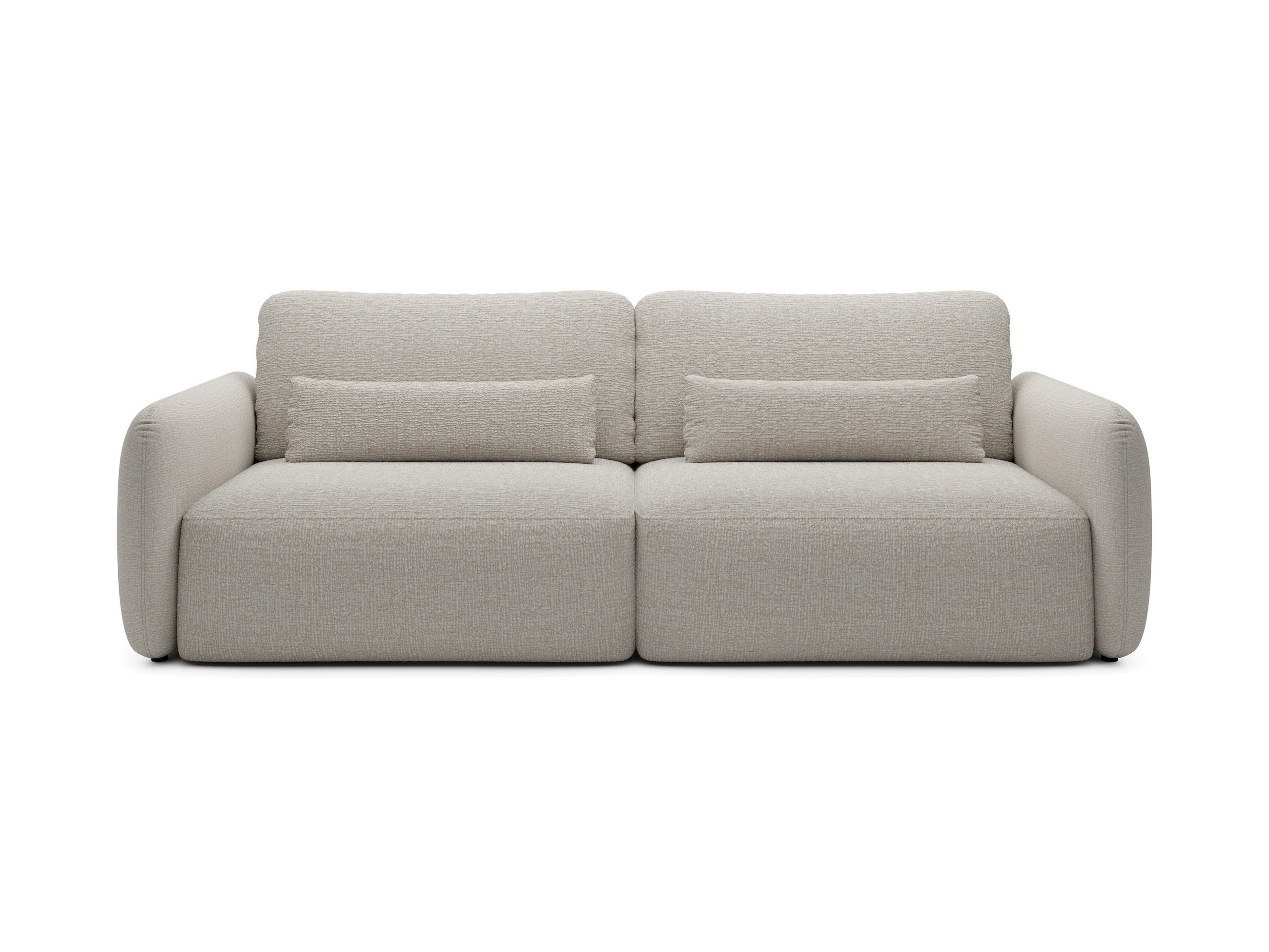 BETTSOFA ATTO Beige Chenille-Stoff mit Schlaffunktion - Beige, Textil (103/87/238cm) - MASSENO