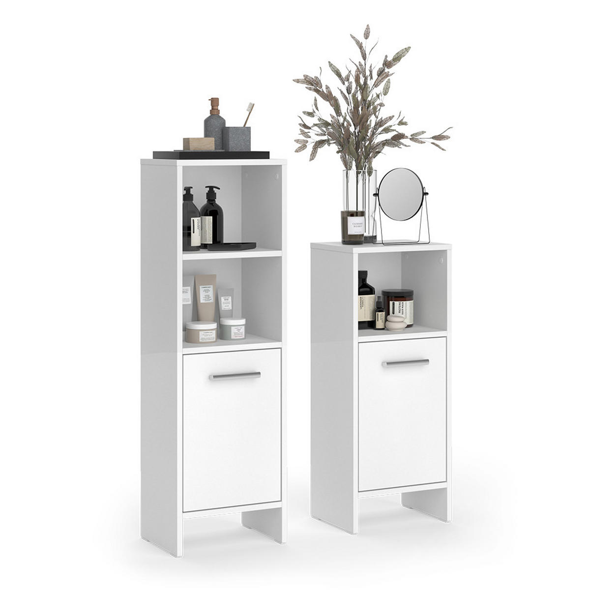 SESTAVA KOUPELNOVÉHO NÁBYTKU Karli Bílá - bílá, kompozitní dřevo (33.8/108.2/26.3cm) - Vicco