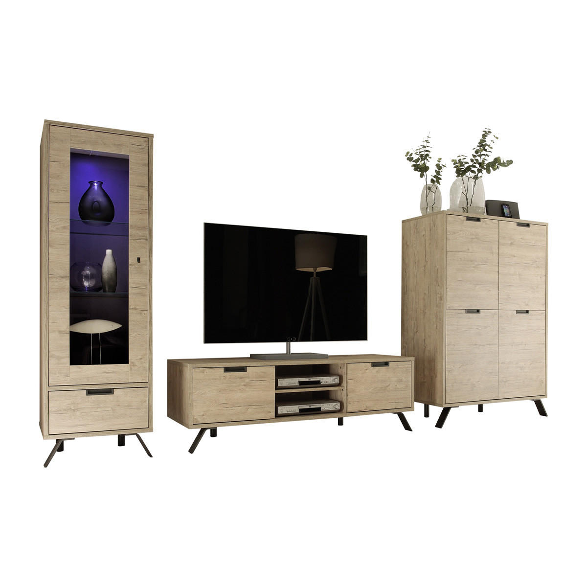 TV-MÖBEL mit 2 Türen L156 cm - Palma - Apfelbaumfarben, Holzwerkstoff (50/50.4/155.8cm) - Calicosy