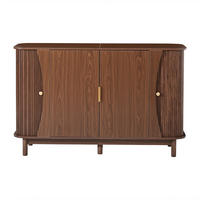 SIDEBOARD 140cm mit geschwungenen Kanten & 2 Türen - Walnussfarben, Holzwerkstoff (140/88/40cm) - Urban Meuble