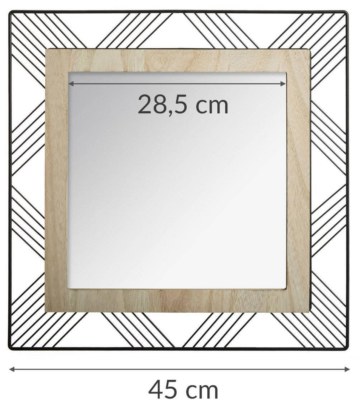 HÄNGESPIEGEL aus schwarzem Metallrahmen 2/45/45 cm - Schwarz, Metall (45/45/2cm) - Atmosphera Createur d´interieur