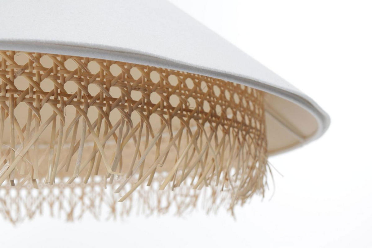 HÄNGELEUCHTE Weiß 60/26 cm - Weiß, Naturmaterialen (60/1.3/26cm) - ONZENO