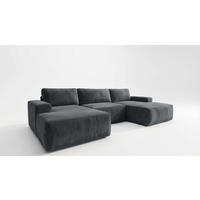ECKSOFA EINAR 362 cm x 170 cm – Stoff: CASABLANCA Graphit 15 Farbe: Dunkelgrau - Dunkelgrau, Textil (362/170cm) - A&J MöbelLand