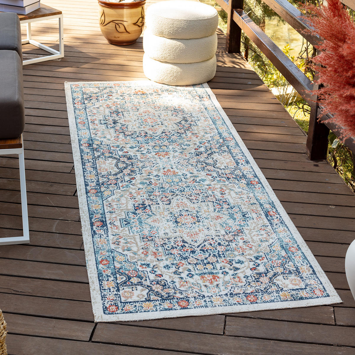 VINTAGE-TEPPICH 80/220 cm Blau - Blau, Kunststoff/Textil (80/220cm) - LIVABLISS