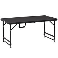 GARTENTISCH DE-14082 klappbar, höhenverstellbar 118x60 cm - Dunkelgrau, Kunststoff (118/60/74cm) - ComfortXL