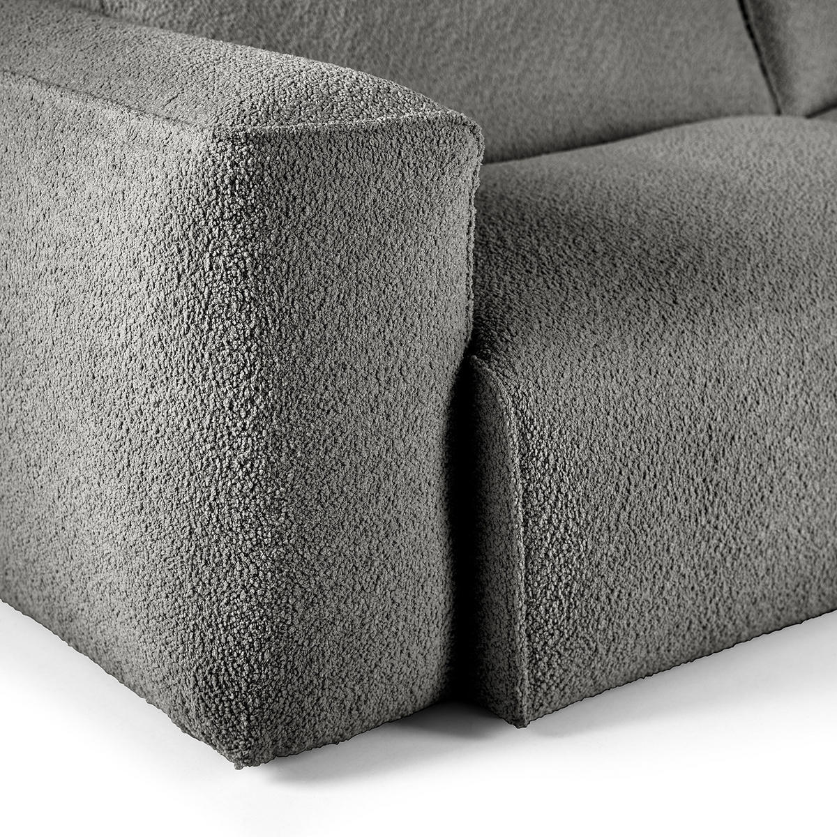 ECKSOFA mit XL-Longchair - Schwarz/Grau, Kunststoff/Textil (260/171cm) - home24
