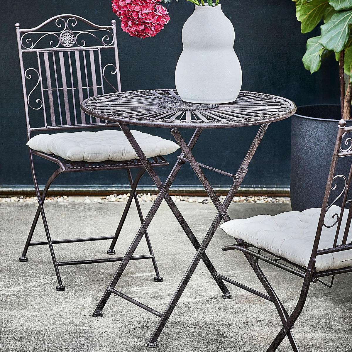 GARTENESSGRUPPE (3-teilig) Terrace Hill - Braun, Metall - BUTLERS