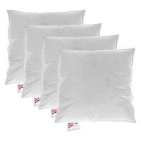 FÜLLKISSEN 4er-Set – 40/40 cm, Gänsefedern & Daunen - Weiß, Textil (40/40cm) - Homescapes