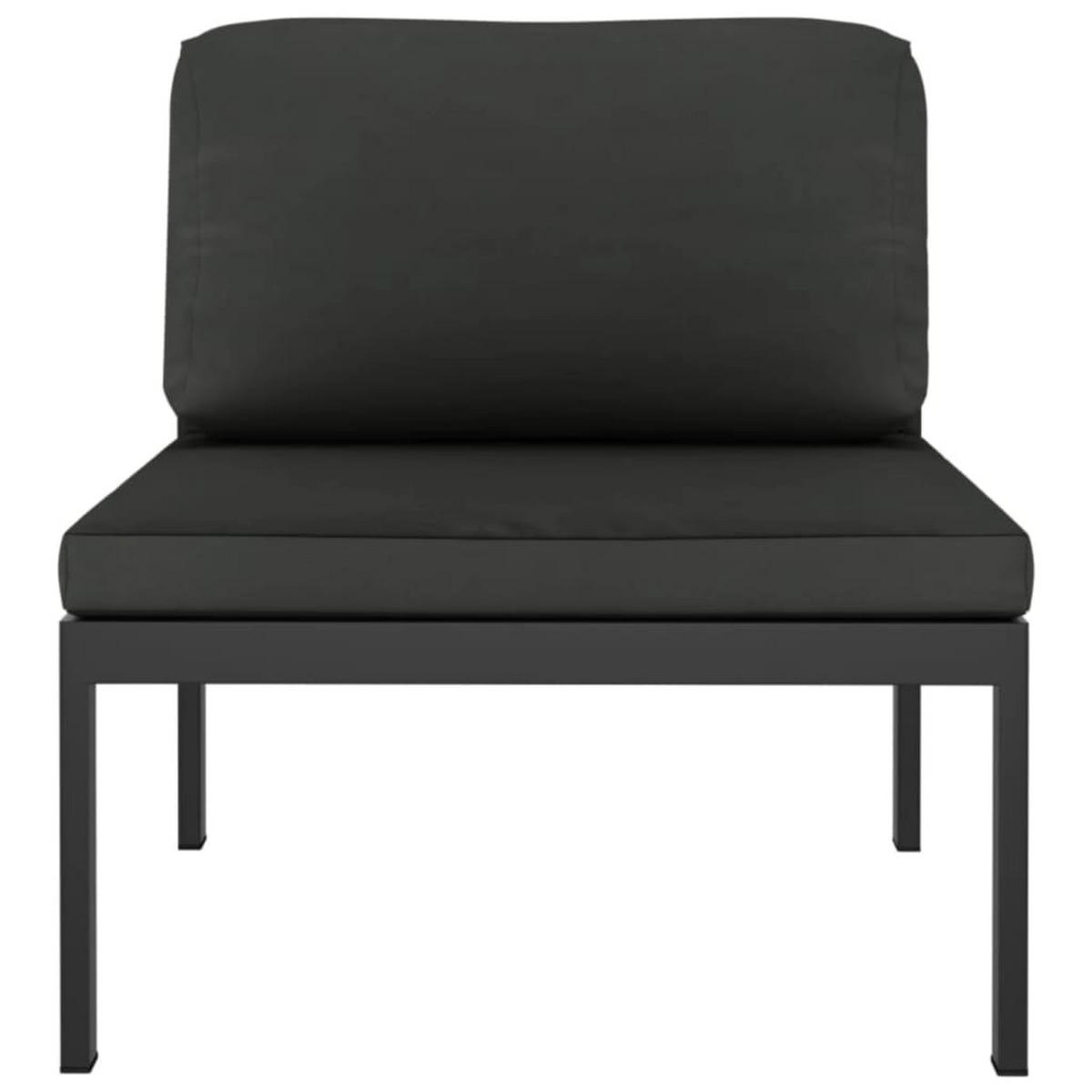 GARTEN-LOUNGE-SET 5Er Set Mit Kissen Aluminium Anthrazit - Anthrazit, Metall - vidaXL