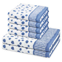 FROTTIERSET Punkte allover 6-teilig - Blau, Textil (50/100cm) - Ross