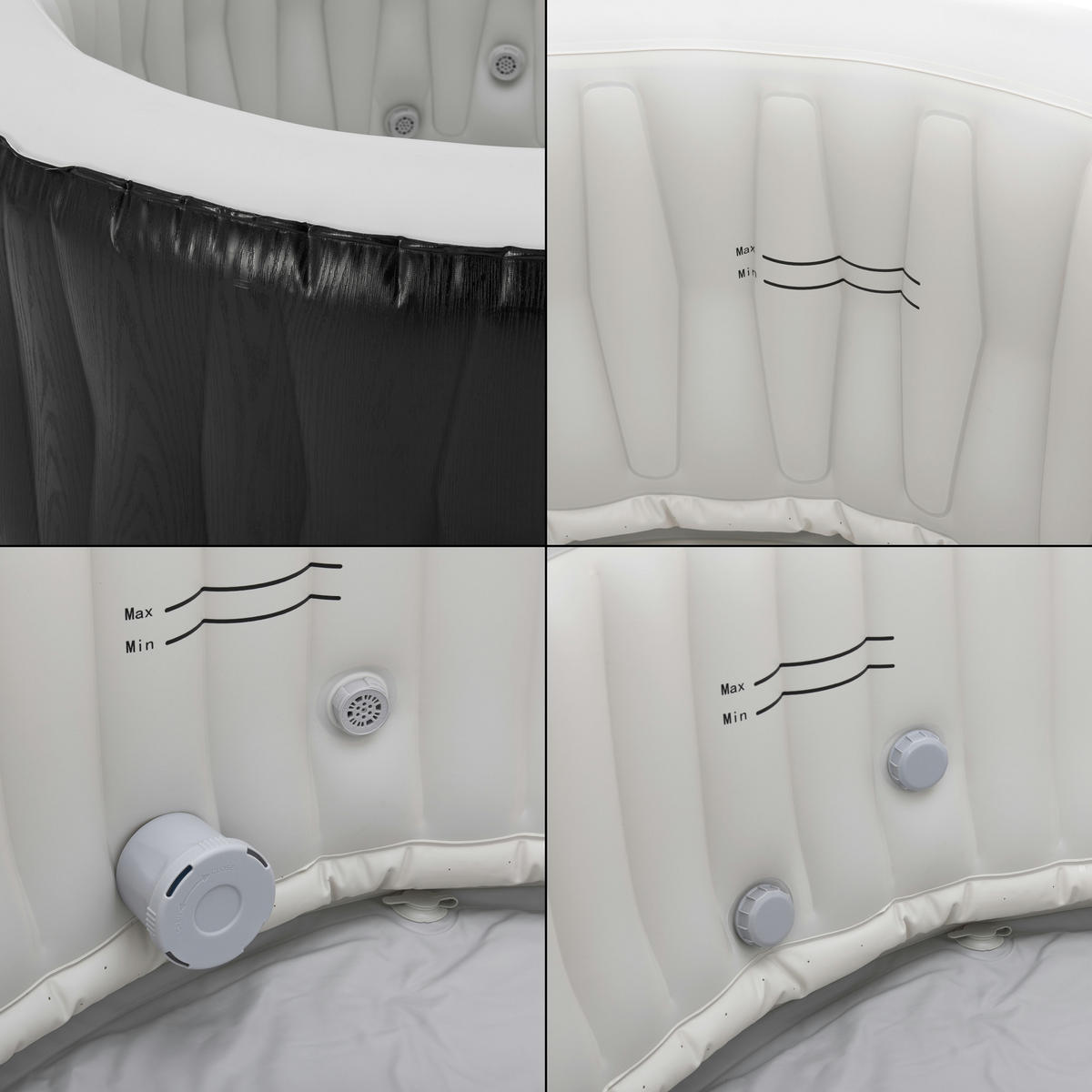 WHIRLPOOL Carbone - Schwarz/Weiß, Kunststoff (165/70/165cm) - pro.tec