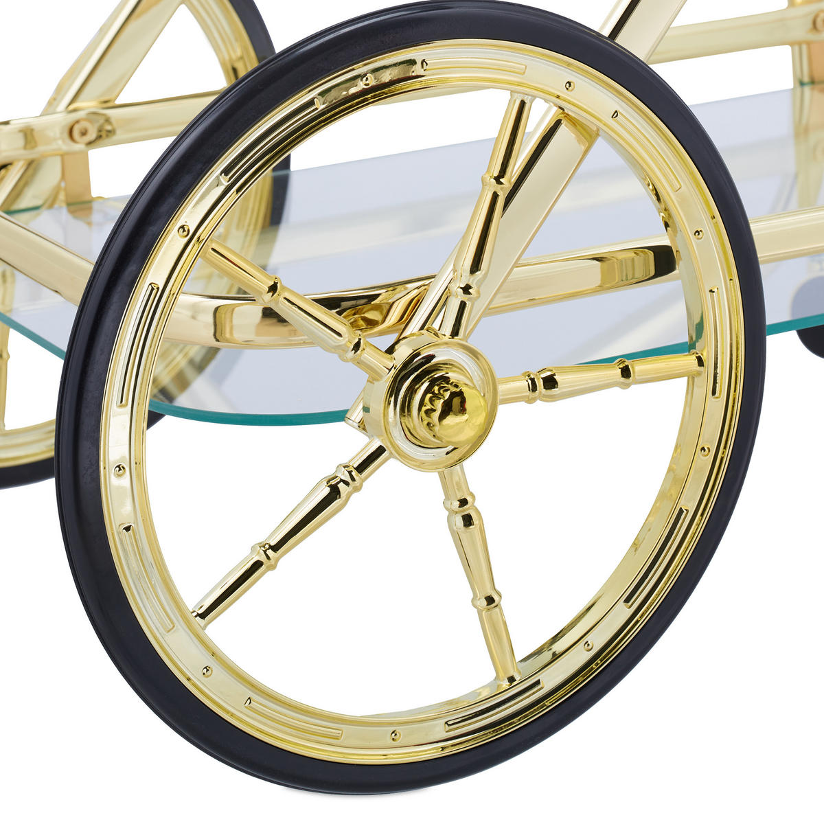 SERVIERWAGEN - Multicolor, Glas/Metall (43/80/85cm) - Relaxdays