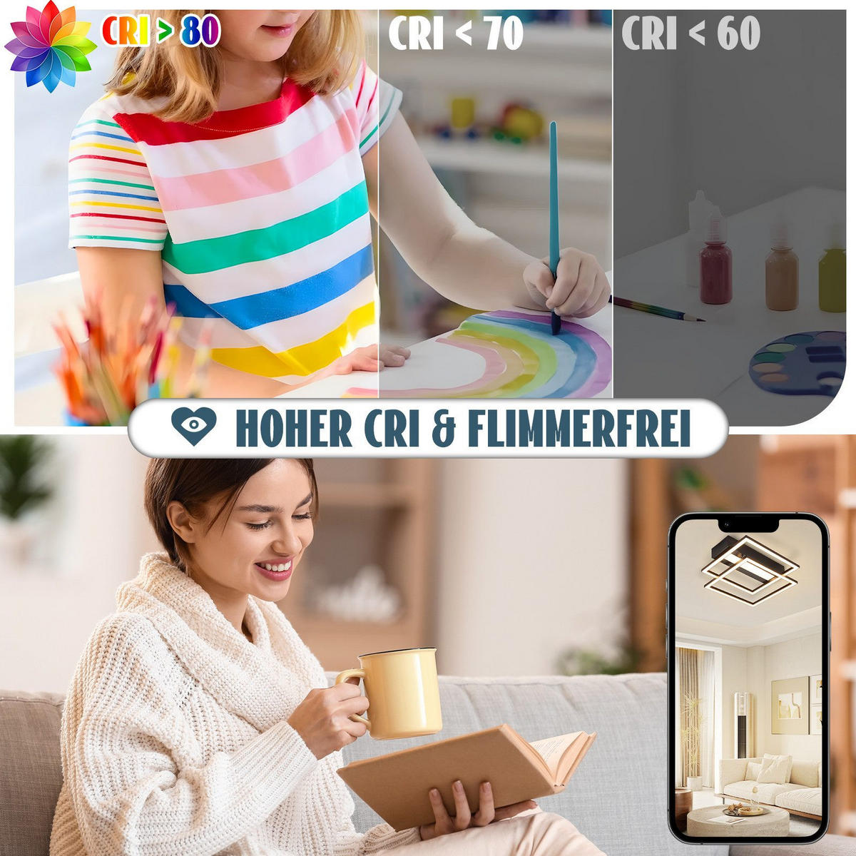 LED-DECKENLEUCHTE Macswain 37/36/7.5cm - Schwarz, Metall (36/37/7.5cm) - Nettlife