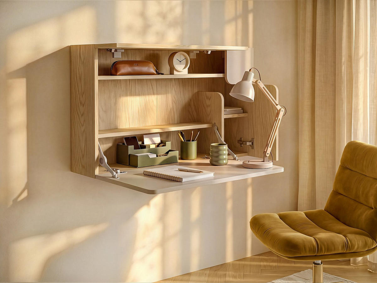 SEKRETÄR - 100 x 21.8 - holz - beige, naturfarben hell Lynato - Beige/Naturfarben, Holz (21.8/100/60cm) - Vente-Unique