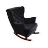 SCHAUKELSESSEL mit gepolstertem Sitz und Armlehnen, 102x81x95 cm, Schwarz_29862 - Anthrazit/Braun, Holz/Textil (81/102/95cm) - DomoHome