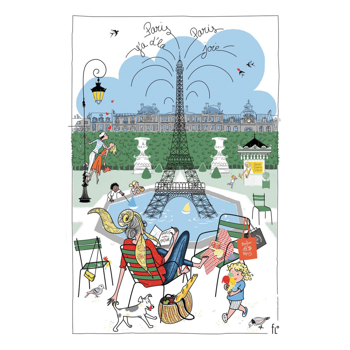 GESCHIRRTUCH Les jardins parisiens weiß 48 x 72 cm - Weiß, Textil (48/72cm) - Winkler