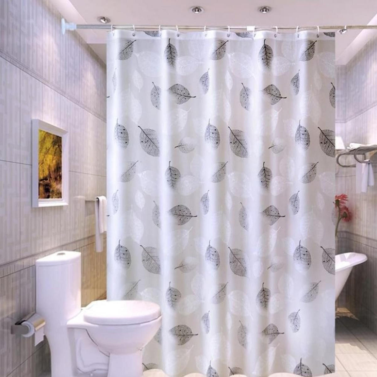 DUSCHVORHANG 100 x 200 cm schimmelresistent wasserdicht Badezimmer - Weiß, Kunststoff (200/100cm) - MCBOSON