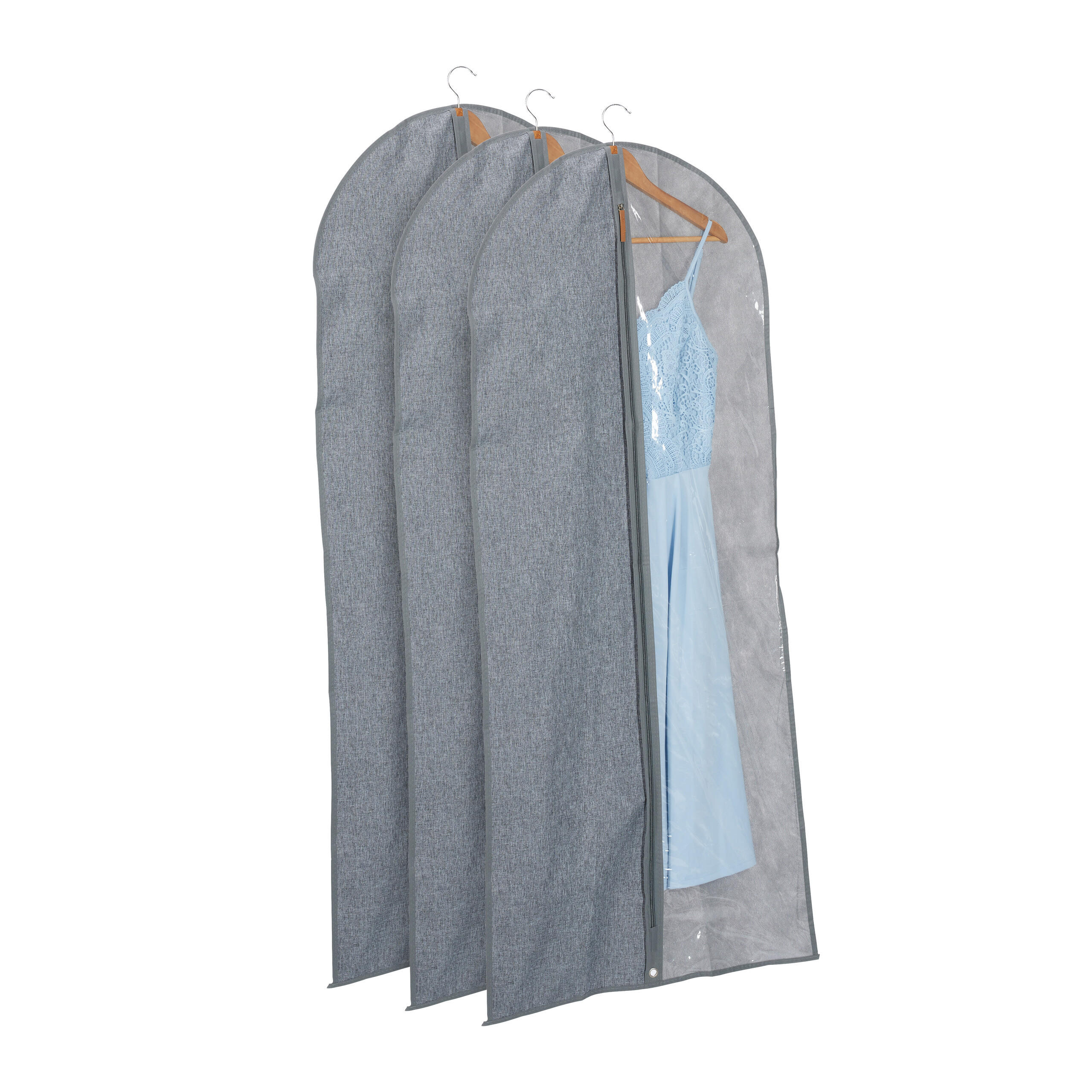 PLAGGPÅSE Grå transparent 3-pack polyester 135x58 cm 135/58/0.1 cm