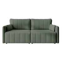 SCHLAFSOFA Pierra Hellgrün hydrophober Samt - Schwarz/Grün, Kunststoff/Textil (215/100/112cm) - Selsey