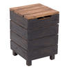 WÄSCHEKORB STORAGE 50 Massivholz, klappbarer Deckel 04 schwarz-natur - Graubraun, Holz (35/50/35cm) - DESIGN DELIGHTS