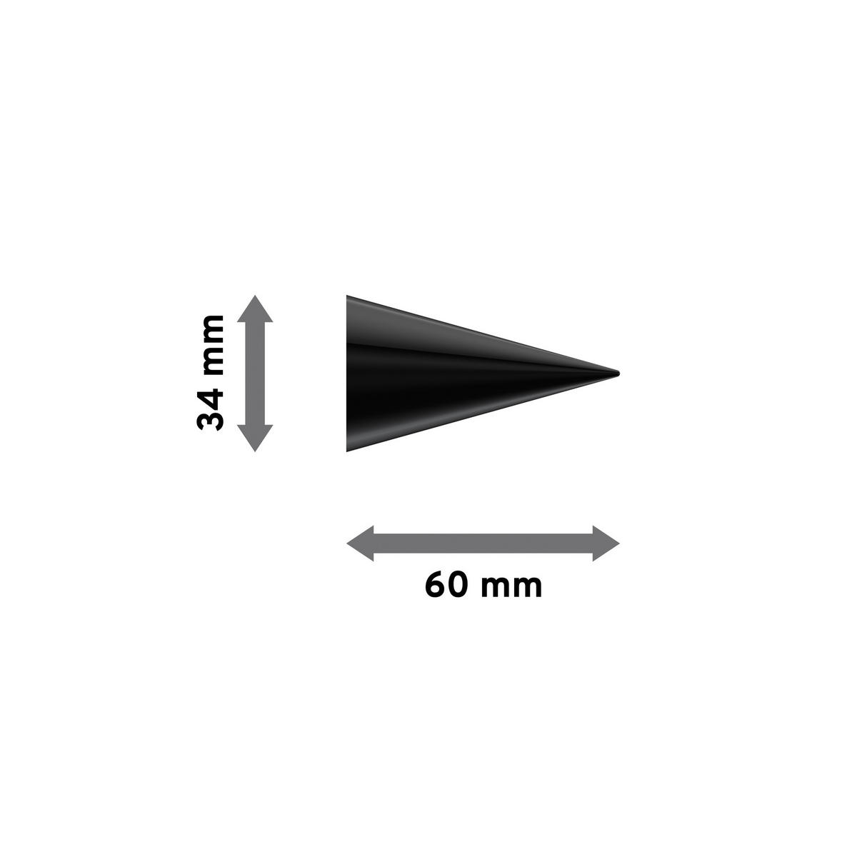 ENDSTÜCKE FÜR GARDINENSTANGEN 20 mm Ø, Savio Schwarz, Packung 2 Stück - Schwarz, Metall (6/3.4/3.4cm) - INTERDECO