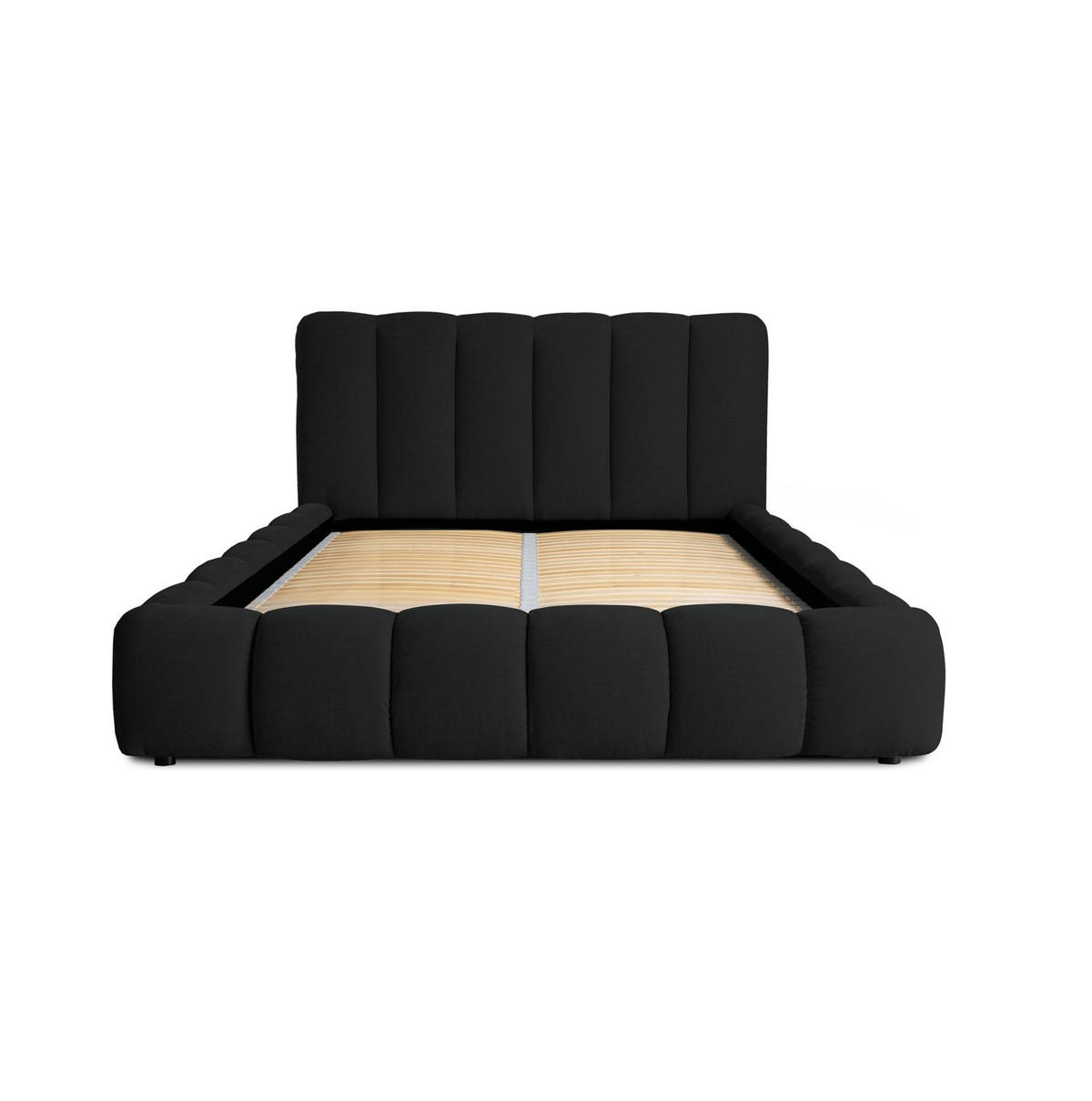 POLSTERBETT Heda Komplettset - Schwarz, Holzwerkstoff/Textil (180/200cm) - Fun Möbel