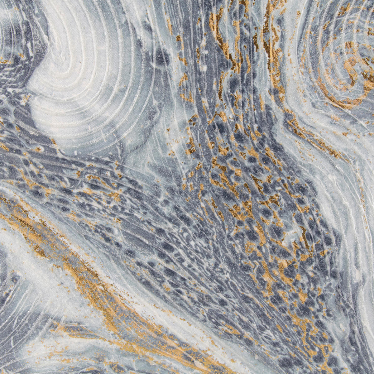 LEINWANDBILD Marmor 70x50cm - Blau/Goldfarben, Holzwerkstoff (50/1cm) - Art for the Home