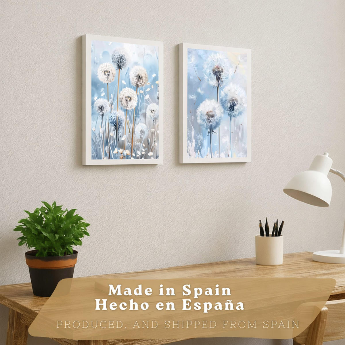 PLAKAT Sada 2 Sweet Blue 2 A4 Bílý rám - bílá, papír (29.7/1/21cm) - Nacnic
