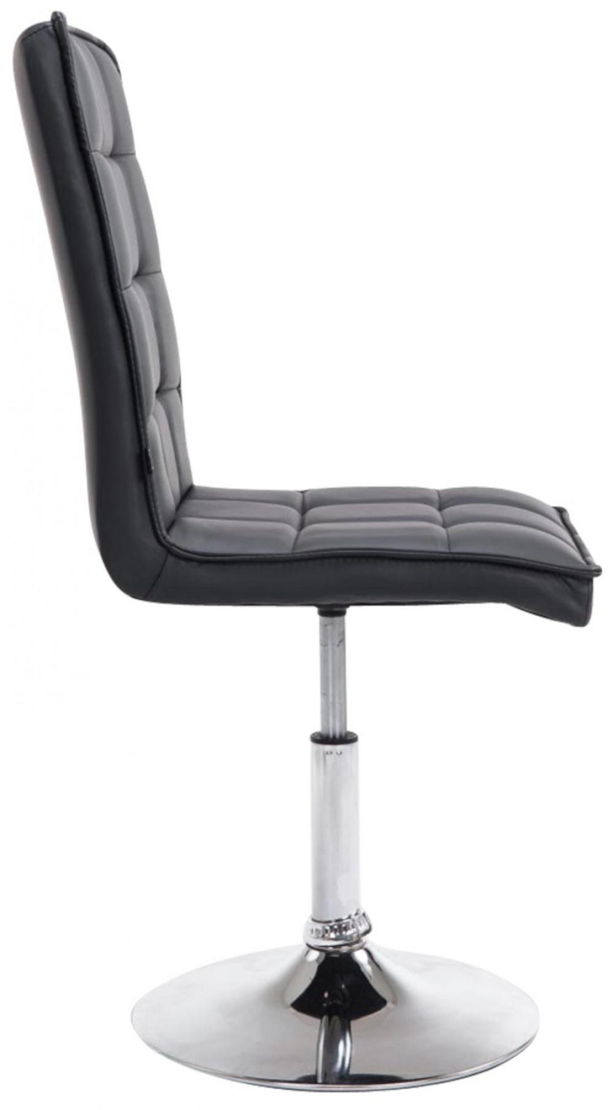 DREHSTUHL 2er Set Lederlook schwarz - Chromfarben/Schwarz, Textil/Metall (43/90/59cm) - CLP