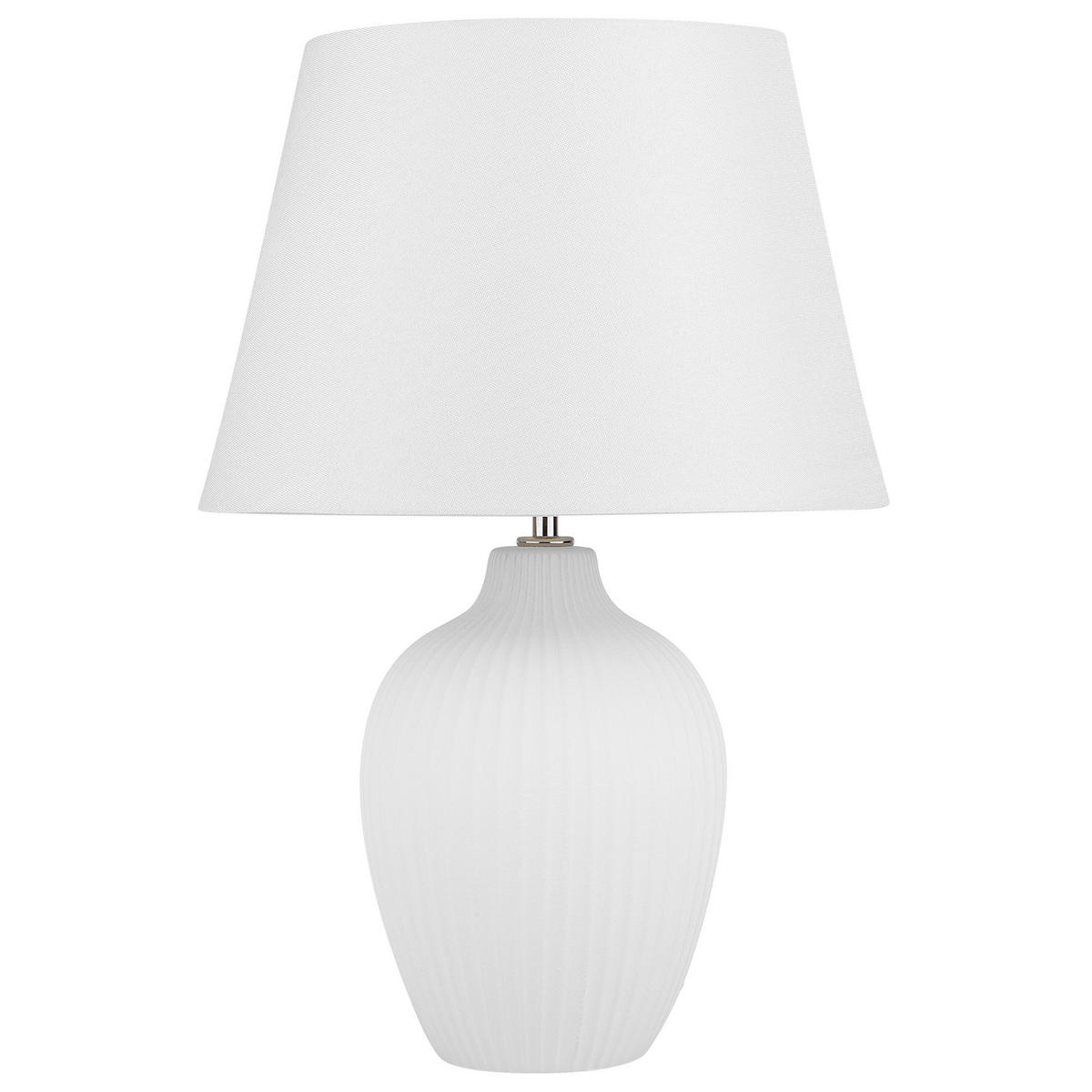 TISCHLAMPE Fergus 33/33/52 cm - Weiß, Keramik (33/33/52cm) - Beliani