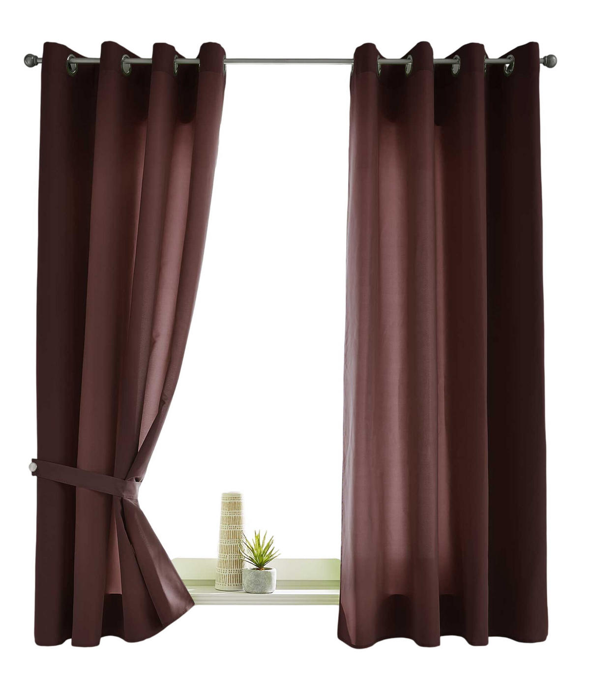 VORHANG 2ER SET BERLIN HxB 175x140cm Braun - Braun, Textil (140/175/175cm) - Gardinenbox