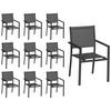 STÜHLE Anthrazitgrau und Grau 10er-Set - Grau, Kunststoff (57/89.5/56.5cm) - Happy Garden