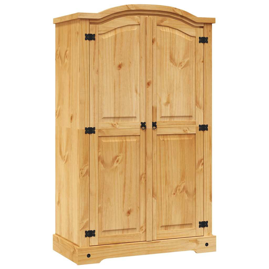 KLEIDERSCHRANK Mexiko-Stil Kiefernholz 2 Türen - Braun, Holz (101/170/52cm) - vidaXL