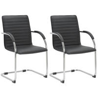 SCHWINGSTUHL 2er Set Lederlook Schwarz - Schwarz, Textil/Metall (56/95/60cm) - CLP