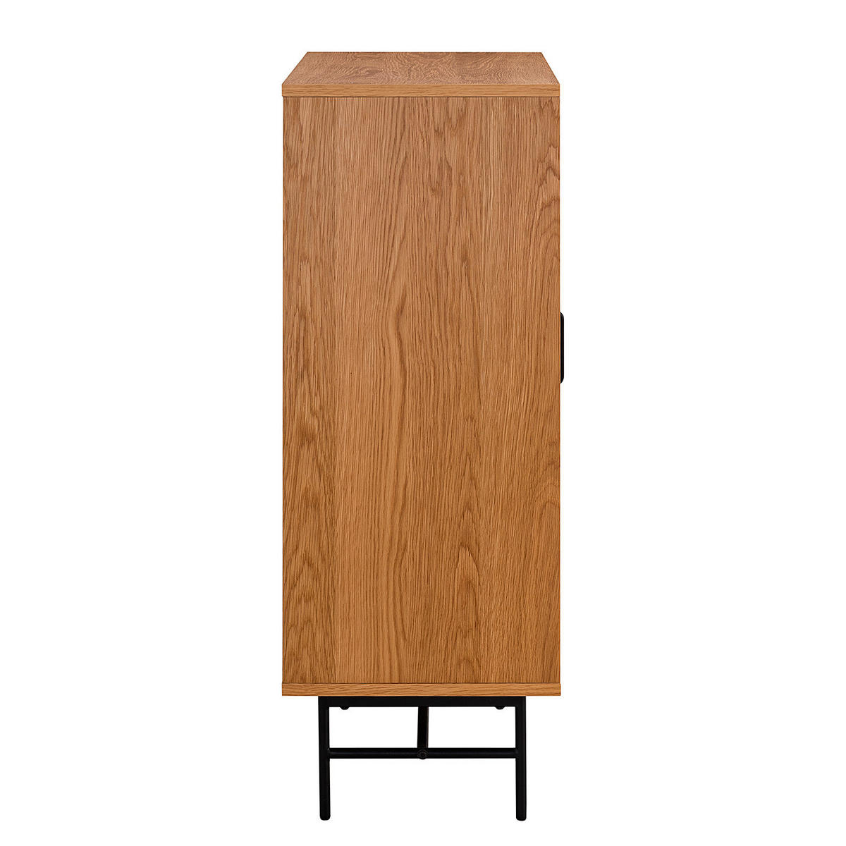 KOMMODE mit 2 Türen - Echtholzfurnier - Eichefarben, Holzwerkstoff (80/110/40cm) - home24