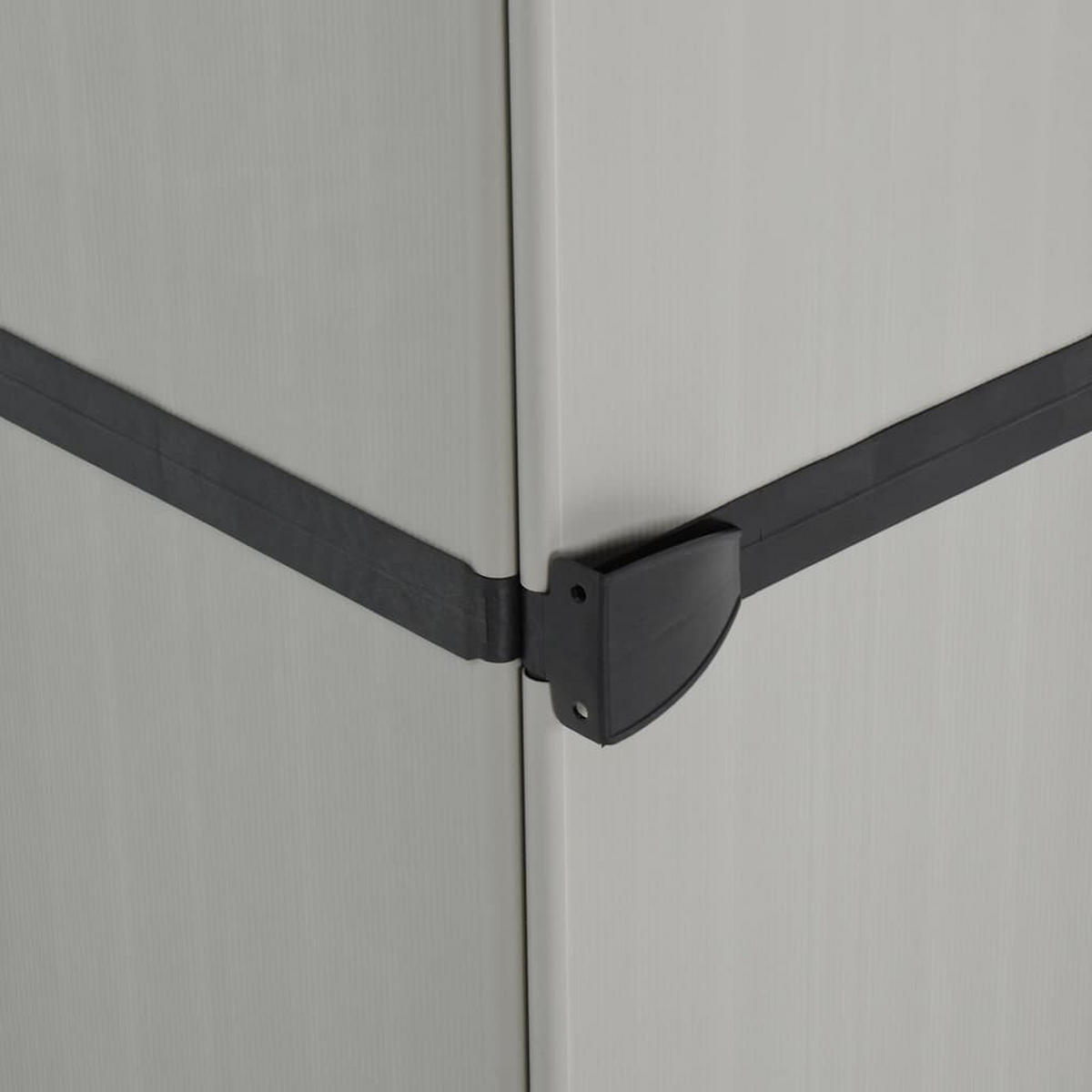 GARTEN-LAGERSCHRANK Mit 3 Böden Grau & Schwarz 34/40/168 Cm - Grau, Kunststoff (40/168/34cm) - vidaXL