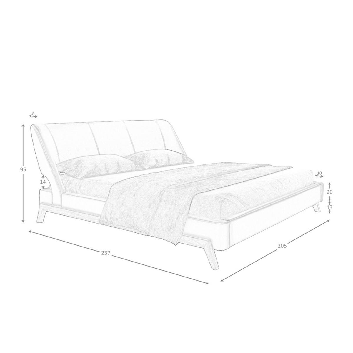 BETT Kunstlederbett schokoladenbraun 205/237/95 cm - Walnussfarben/Braun, Leder (180/200cm) - ANGEL CERDA