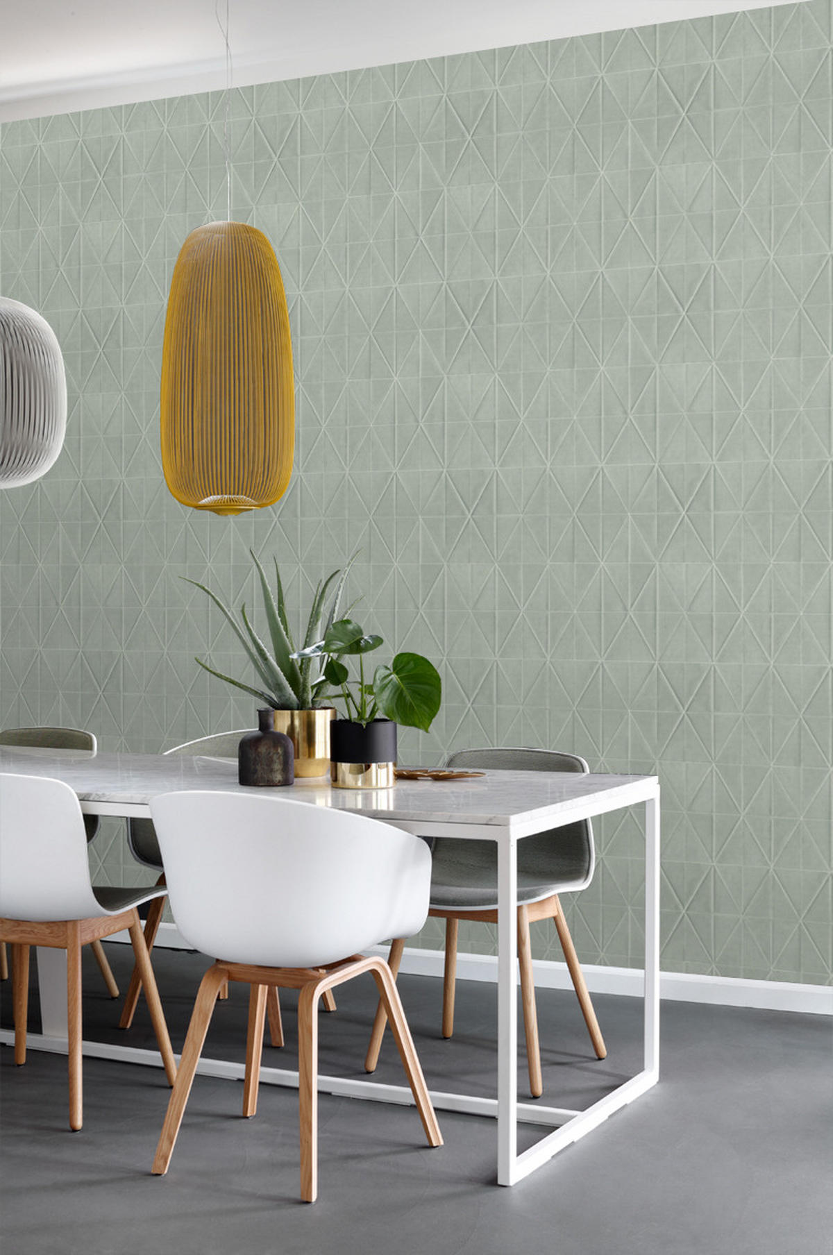 TAPETE Origami-Muster 53 cm x 10.05 m - Grau, Papier (53/1000cm) - ESTAhome