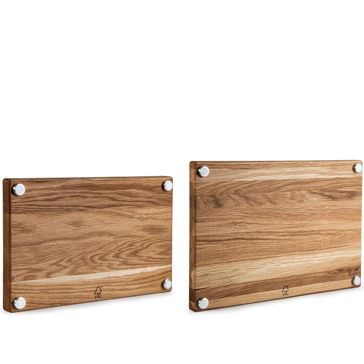 SCHNEIDEBRETTER SOLIDA 3-tlg - Eichefarben/Braun, Holz (30/40cm) - KONSIMO®