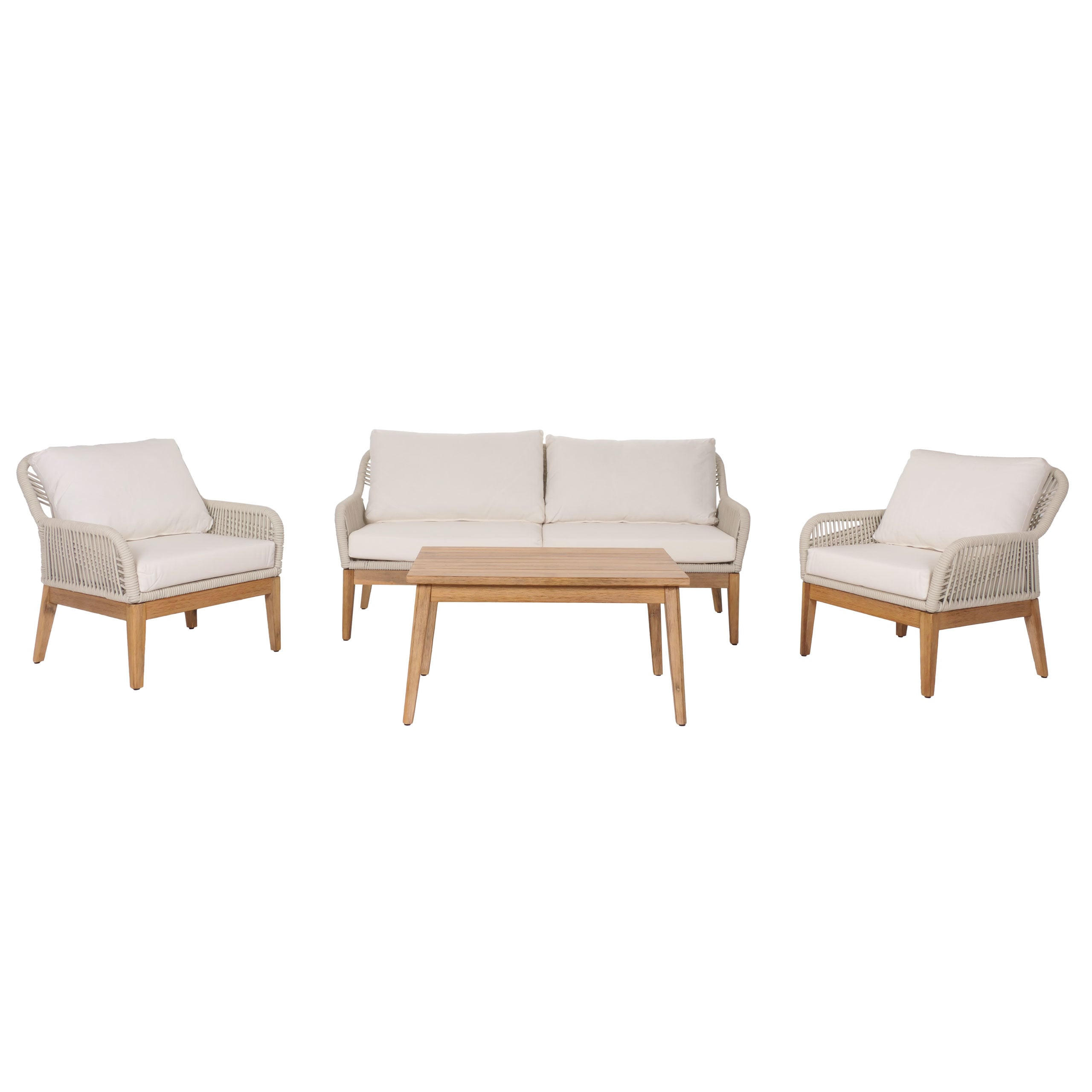GARTENGARNITUR Creme - Creme, Holz - PROREGAL