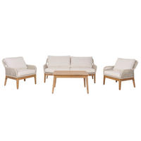 GARTENGARNITUR Creme - Creme, Holz - PROREGAL